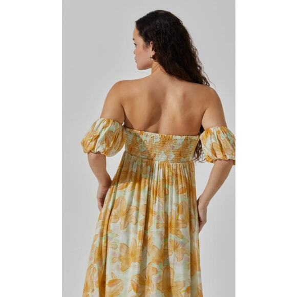 Astr The Label Off Shoulder Midi Dress Size Small - Picture 3 of 5